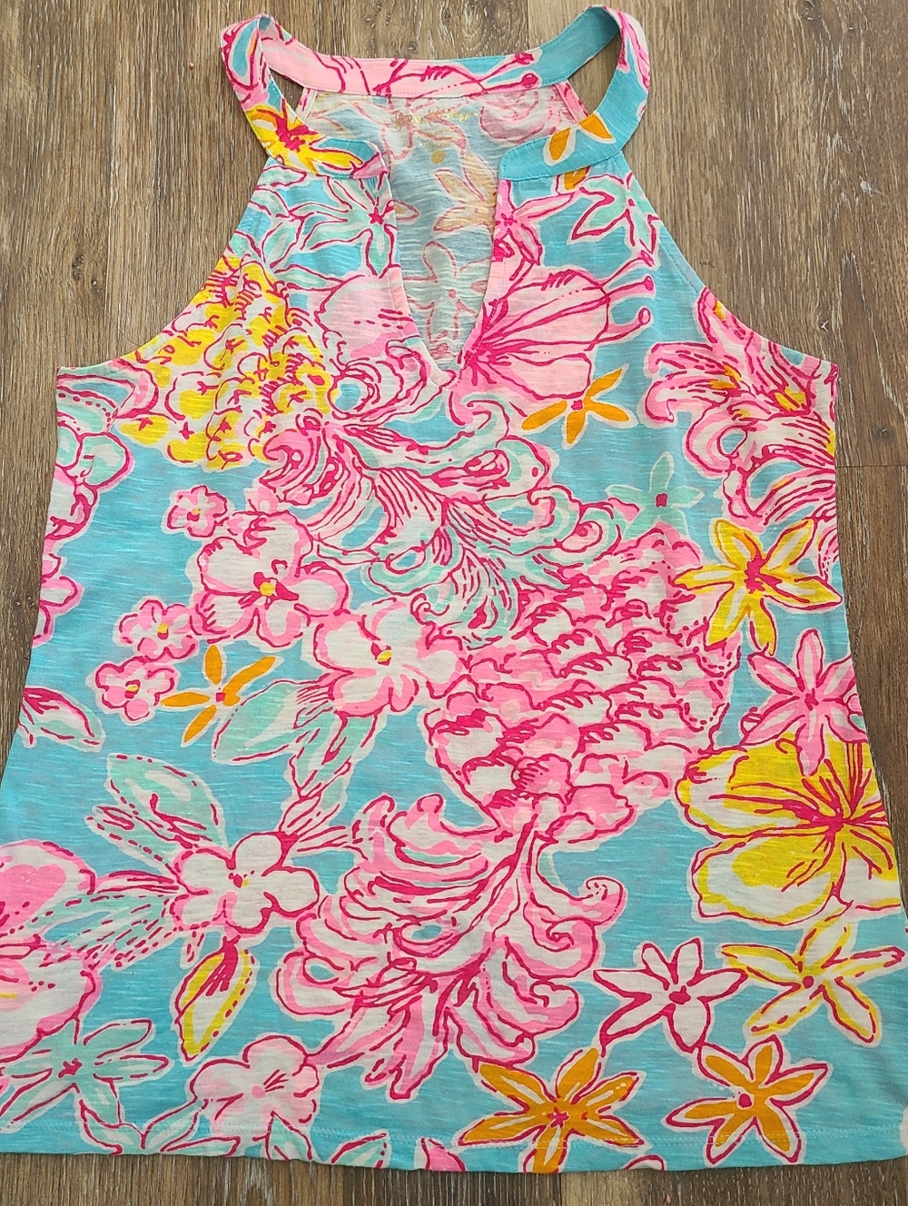 Lilly Pulitzer Arya Tropical Design Tank Top Womens Size Medium